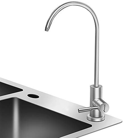 Frizzlife RO Wasserfilter-Wasserhahn, Trinkwasserhahn, passend für die meisten Umkehrosmose-Wasserfiltersysteme, SUS304 Edelstahl mit gebürstetem Nickel- und bleifrei.