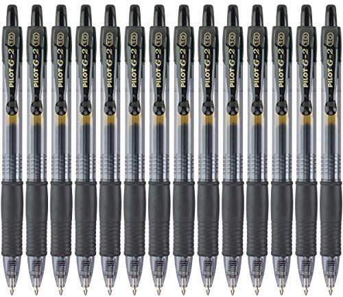 PILOT G2 Premium nachfüllbare & einziehbare Gelschreiber, dicke Spitze, schwarze Tinte, 14 Stück (15394)