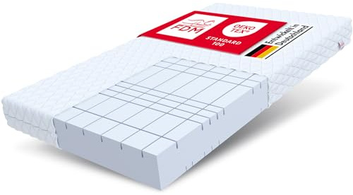 FDM Matratze 160x200 cm Härtegrad H4 Höhe 16 cm Kaltschaummatratze HR-Schaum 7 Komfortzonen mit Hypoallergenem Waschbarem Premium-Bezug Oeko-Tex Pearl