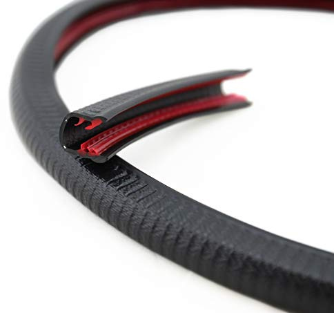 SMI-Kantenschutzprofil KS8-12S für 8-12mm PVC mit Stahleinlage Schwarz selbstklemmend ohne Kleber - Kantenschutz, Kederprofil, Kantenprofil, Kantenschutzleiste für Bleche, Platten (30 m)