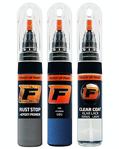 FIRANTO Lackstift Autolack Reparaturset für Hyundai U2U FIFA Blue/Champion Blue - 3-in-1 Autolack Kratzer Reparaturstift 15ml Grundierung, Klarlack