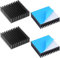 TAKUZA 4 Stück Kühlkörper, Aluminium Heatsink 40 * 40 * 11mm, Kühlkörper mit Klebeaufkleber, Schwarzer Gebrochener Schlitz, Kühlkörper für Computerhosts, 3D-Drucker, Router, Server usw.
