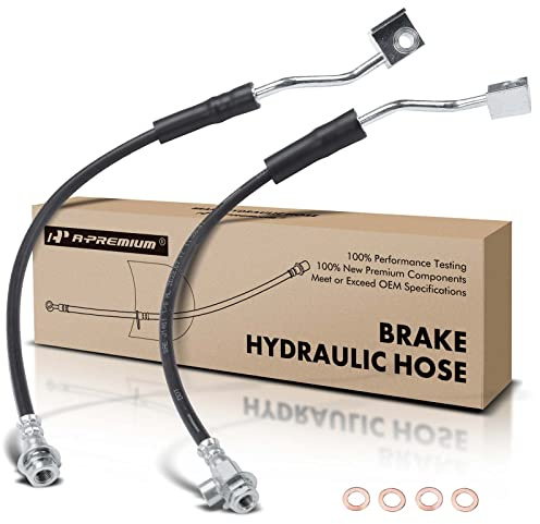 A-Premium Front Driver and Passenger Brake Hydraulic Hose Compatible with Ford Models - For F-150 1990-1996, For Bronco 1990-1992 - Replace# F4TZ2078C