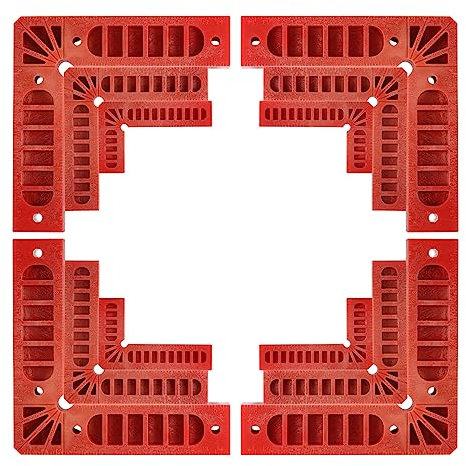 sourcing map 12pcs 90 Degree Positioning Squares Set 3 Sizes 3/4/6 (80/100/150mm) Right Angle Corner Clamps Woodworking Tools for Cabinets Picture Frames and Boxes, Red