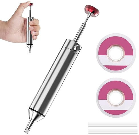 Ganzmetall Vakuum Lötabsaugung Entlötpumpe, mit 2 Silikondüsen und 2 Lötdrähte, Hohe Saugleistung Hochtemperaturbeständige, Perfektes Entlötwerkzeug für Lötentferne