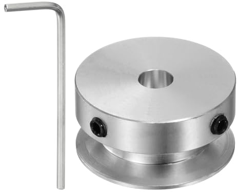 sourcing map Einzelrillen Riemenscheibe Keilriemenscheibe 7mm feste Bohrung 30mm Außendurchmesser Aluminiumlegierung mit Sechskantschlüssel für Bohrmaschine 6mm PU-Rundriemen