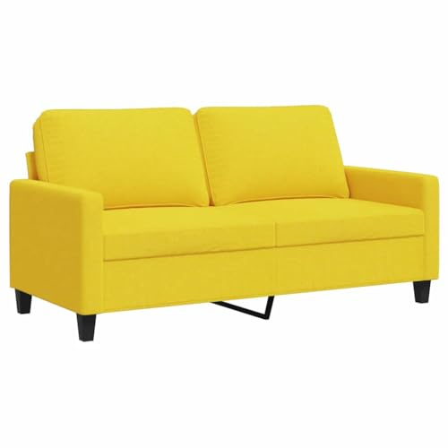vidaXL 2-sitssoffa ljusggul 140 cm tyg