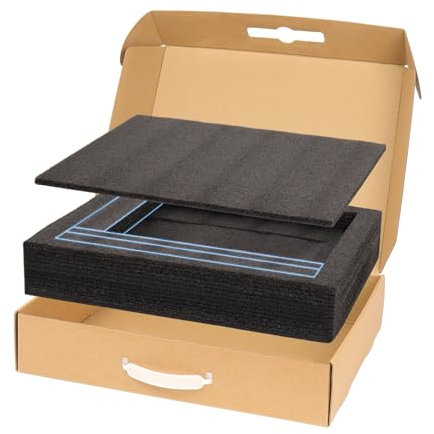 Laptop Shipping Box with Protection Foam, Secure Laptop Box for Shipping, Cardboard Mailer Box for 13-16 Inch Notebook Computer Packing Box (17L x 13W x 3.1H)