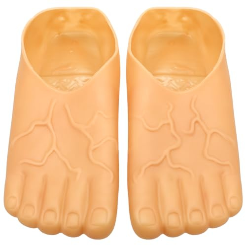 TOYANDONA 1 paire de pantoufles amusantes pieds nus pour Halloween - Grandes pantoufles réalistes - Couvre-chaussures effrayants amusants - Accessoires de costume - Chaussons pour accessoires de