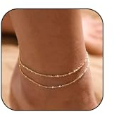 JUANKIKI Fußkettchen für Damen Gold Fussketten für Frauen Wasserdichtes Verstellbare Sommer Strand Fußkettchen für Damen