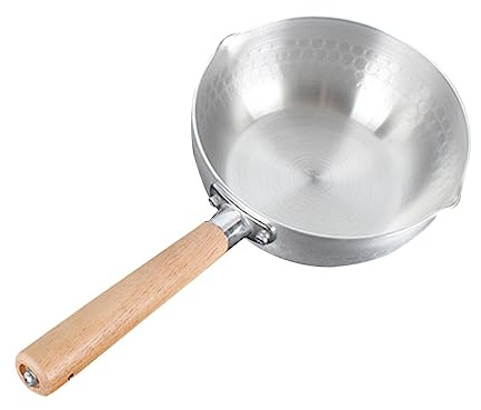 Edelstahl Milchtopf aus Edelstahl mit Holzgriff für Babynahrung | Silber, für Suppe und Instantnudeln, Pflegeleicht, Ergonomischer Griff, Familienhaushalt