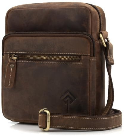 JOREY Leder Herren Umhängetasche Männer Schultertasche aus Echtleder für Business Arbeit Reise Leder Männerhandtasche