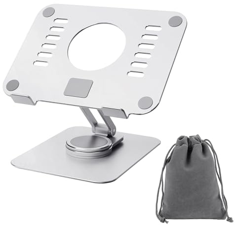 Justerbart 360° roterande hopfällbart bildskärmsställ i aluminium, kompatibel med telefon, surfplattor, strömbrytare, bärbar bildskärm, 4 till 13 tum enhet
