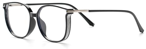 EYEGLSMST Stilvoll Glänzende Lesebrille 1,5 für Damen, Modische Großer Anti Blaulicht Computerleser, Lesegerät brille Gegen Augenermüdung