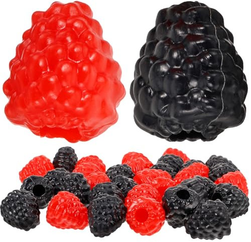 TOPPERFUN Frambuesa Decorativa 40 Piezas PVC para Adornos y Fotos