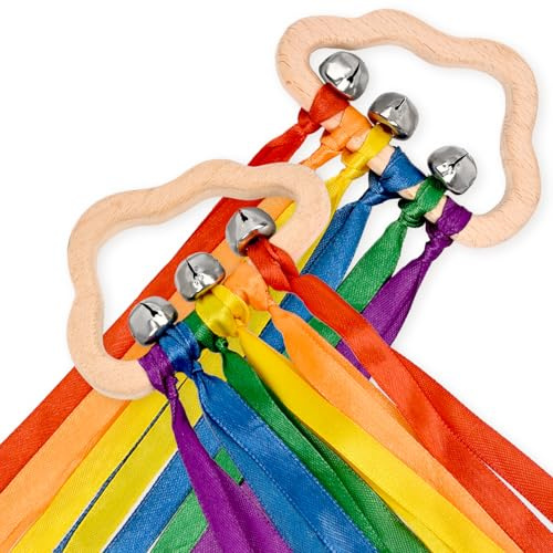 2 Stück sensorisches Spielzeug für Babys, 3 Monate altes Babyspielzeug, Holzbabyspielzeug, Babyrasseln, 0–6 Monate