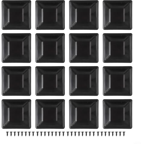 HEIBTENY Lot de 16 housses de protection pour poteaux de clôture et terrasse avec vis – Résistantes aux intempéries – 9 x 9 cm – Noir