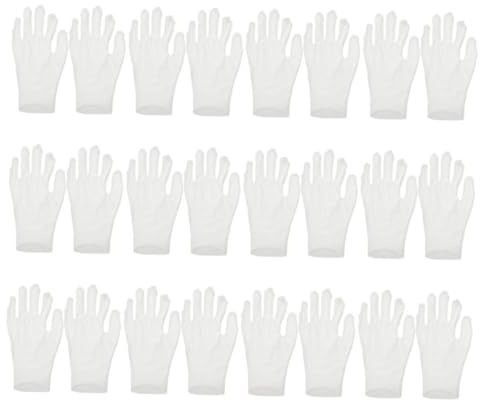 HAMPPLIES 12 paia Guanti in Bianco Idratanti per Mani Secche Economici per Adulti e Donne Guanti Lavoro Notte per Idratazione e Comfort