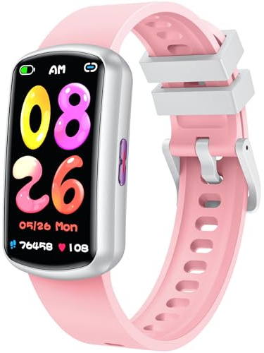 Smartwatch per Bambini Orologio Fitness Tracker: 1.47 Bambino smart watch per Modalità Sportive Bambina Giochi Sveglia Frequenza Cardiaca Monitor del Sonno per Ragazzi Ragazze Regalo di Compleanno