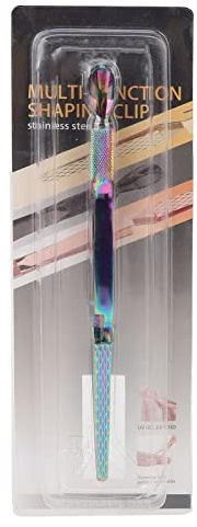 Tweezers de pusteur de cuticule à ongles en acier inoxydable outil de manucure pour le salon et l'utilisation à domicile (Coloré)