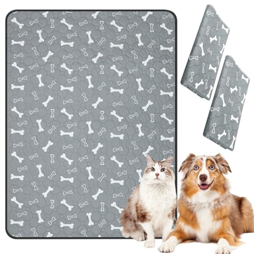 2 Stück Welpenunterlagen Waschbar- Hunde Trainings Pads, 50 x 70 cm, Puppy Training Pads, Hundedecke Wasserdicht, rutschfest und Auslaufsicher, Saugfähig Hunde PIPI Pads, Katzen,