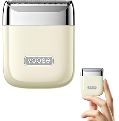 Yoose Electrique Rasoir Femme Professionnelle Electrique Tondeuse Intime Épilateur Électrique Maillot pour Bikini Barbe, Bras, Jambes, Aisselles, Étanche IPX7, Beige