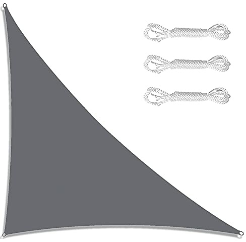 Vela ombreggiante resistente e impermeabile, 3 x 3 x 40,6 m, triangolo destro, protezione dai raggi UV, per attività all'aperto, tettoia rettangolare per terrazze e cortili
