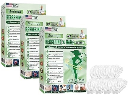 21 Stück Abnehmpflaster Fettverbrennung, Moringa Berberine Nad+ 10-in-1 Nano-mikronadel-patch, Moringa Pflaster, Nano Mikronadel Pflaster Natürlich Abnehmpflaster Für Alle Körpertypen