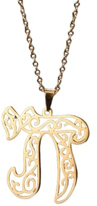Generico Amuleto Chai Donne Collane Pendenti Uomini Gioielli Placcati in Oro Cabala Judaica Ebraica di Carità Fortuna