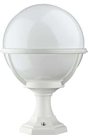 DOPO Lighting - Balisa für die wand, Leuchtfeuer CLIC-CLAC GLOBO weiße Außenseite IP43, E27 Lampenfassung (Ø27cm). Leuchtfeuer im klassischen Stil für Wände, Veranden, Terrassen.