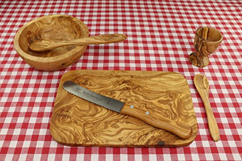 D.O.M. Frühstücksset MÁLAGA 6tlg. aus Olivenholz mit Brötchenmesser