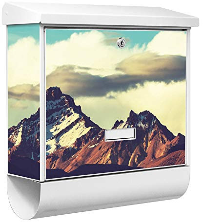 banjado® Burgwächter Briefkasten Weiß 38x39x12cm mit Motiv Anden/Briefkasten mit Zeitungsfach/Briefkasten mit Zeitungsrolle/Postkasten inkl. Montagematerial & 2 Schlüsseln