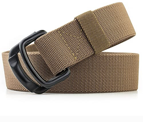 TENINE Cintura da Uomo e da Donna, Cintura Tattica D Fibbia Metallo ad Anello Cinture Militari in Tela Cinture Donna Cintura Elastica per Sport e Caccia in Nylon edc Molle