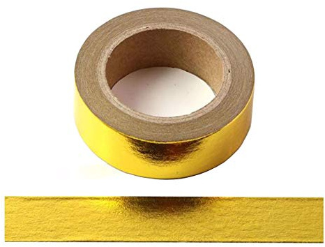 aufodara 2 Rollen 10m x 15mm Washi Tape Set Deko Klebeband Glitter Metallic Goldfarbe DIY Scrapbook Basteln (Gold)