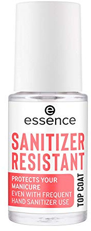 essence SANITIZER RESISTANT TOP COAT, Unter- und Überlack, transparent, schnelltrocknend, langanhaltend, schützend, transluzent, ohne Aceton, vegan, Mikroplastik Partikel frei (8ml)