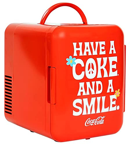 Coca Cola Mini réfrigérateur pour chambre à coucher, soin de la peau, bureau, réfrigérateur, petit réfrigérateur 4 litres, réfrigérateur, réfrigérateur, portable, collations, boissons, 12 V AC,