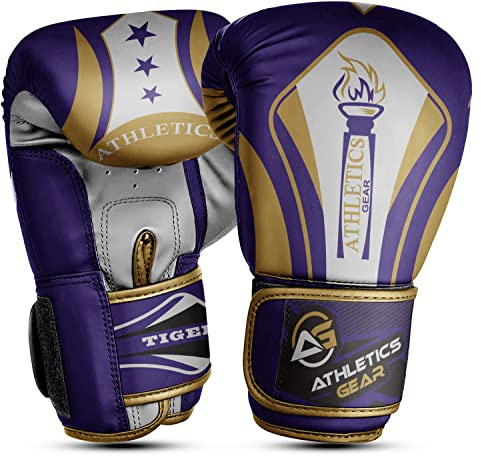 Athletics Gear Gants de boxe en cuir Maya Hide de 170 g à 453,6 g, design et ajustement parfaits avec système de fermeture à fixation pour le sparring, le combat, le kickboxing et le poinçonnage