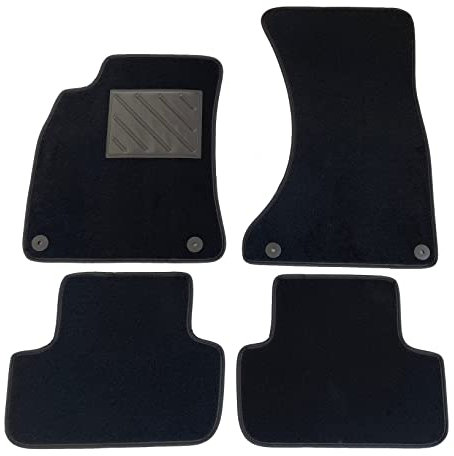 Alfombrillas para A4 B8 2008-2015 y A5 8TA Sportback 2009-2016 Alfombrillas a Medida, Antideslizantes, talonera de Goma Reforzada, Botones de fijación
