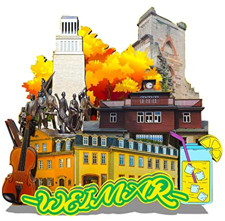 Deutschland Weimar Magnet Kühlschrankmagnet Holz 3D Sehenswürdigkeiten Reise Sammlerstück Souvenirs Dekoration handgefertigt -340