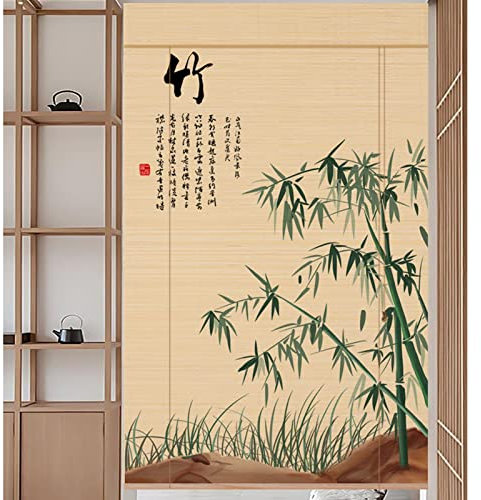 Tenda a Rullo in Bambù Naturale, per Porte/Giardino/Cucina/Soffitto, Tenda Avvolgibile con Motivi di Bambù, Tapparella a Carrucola (Size : WxH110x220cm(43x87inch))