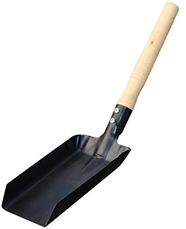 MERRYHAPY Schaufel Silikon Handschuhe Metallische Handschuhe Pflanzschaufel Pflanzwerkzeuge Schneeschaufel Handschaufel Kamin Schaufel für Asche Kamin Aschekasten Schwarz Stahl Quadratkopf Metall