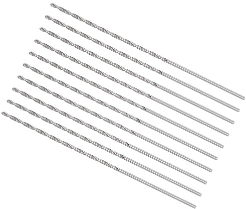 CoCud 10Stk Mini Spiralbohrer Bohrer 1mm Bohrer Durchmesser 60mm | Spiralbohrer Bit, Schnellarbeitsstahl, Gesamt Länge, Für Metall Plastik und Holzarbeiten