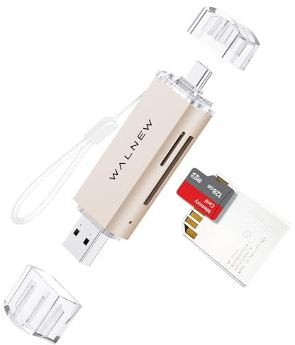 WALNEW SD/microSD Kartenleser, USB 3.0 & USB-C SD/TF Card Reader,Kartenlesegerät Adapter für Mac,MacBook,iPhone 15 Pro/Max,iPad Air,Samsung Galaxy S23 Tab S9,UHS-I Karten SDHC/SDXC/Micro-SD/MicroSDHC