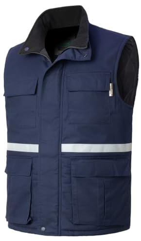 Yukirtiq Mens Sleeveless Hi Viz Bodywarmer Work Padded Gilet Winter Reflective Safety Vest