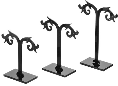 PATIKIL Espositore per Orecchini, 6pz Porta Orecchini in Acrilico Organizzatore di Conservazione Supporto per Collane per Fotografia Gioielli, Nero