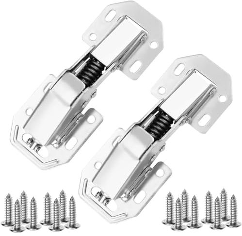 Lyoveu Cerniera per Ante Senza Foro Incasso,Cerniera per Ante,Cerniere per Legno,Cerniere per mobili Ante,Cerniera per Ante Senza Foro Incasso. Automatica a Scatto in Apertura e Chiusura-2pcs