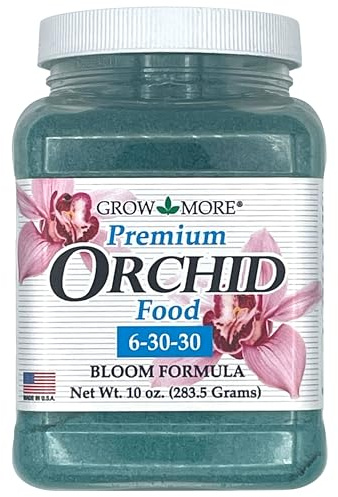 Grow More Premium Bloom Formula 6-30-30 Orchid Food Fertilizer - 10oz of Water Soluble Fertilizer for Orchids of Vibrant Growth During Dormant Season - Orchid Food for Blooming Vibrant Flowers