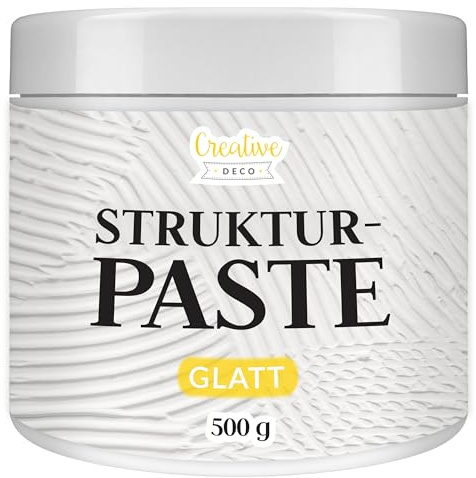 Creative Deco Pasta Estructural de Textura Suave 500g | Pasta Blanca para Proyectos Artísticos para Pintura Acrílica | Fácil de Usar con Espátula para Crear Efectos 3D, Estructuras, Texturas