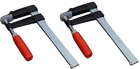 HEMOTON 2 Abrazaderas Forma De f Para Carpintería 50x200 Mm Mango Rojo, Clip De Retención y Sujeción De Banco, Herramienta Manual Resistente Para Uso y Trabajos De Fijación