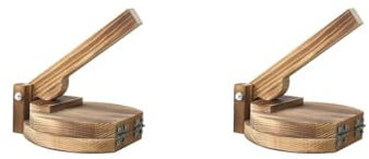 Tortilla-Presse aus Holz, manuell, für Picknick, Backen, Haushalt, rund, 2 Stück